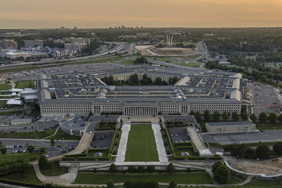 Aerial view of the Pentagon in Arlington, Virginia