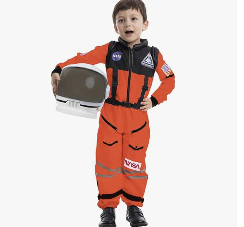 Kids Orange Astronaut Costume