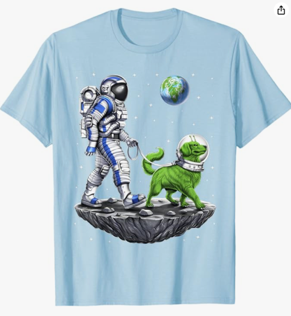 Space Astronaut Dog T-Shirt