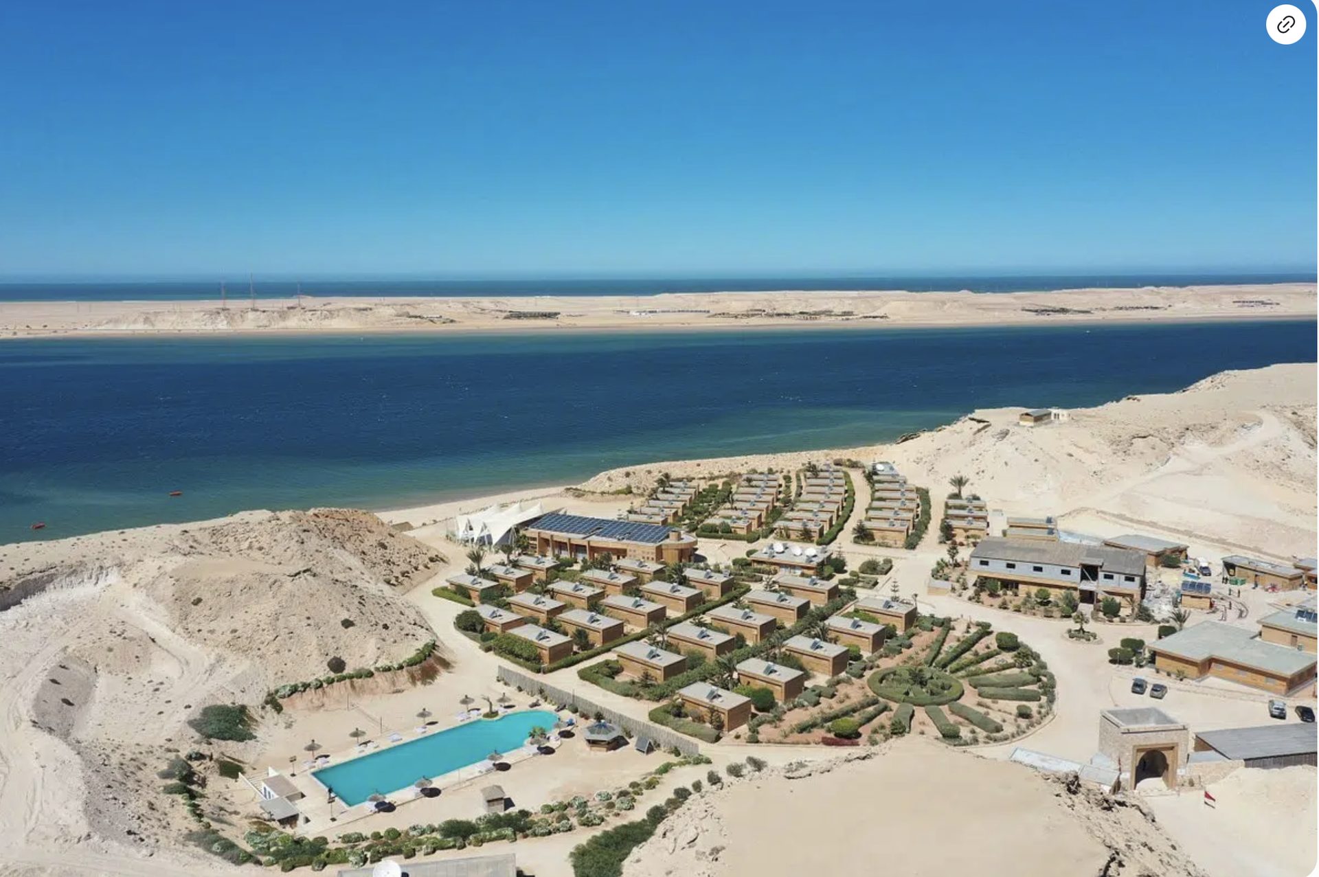 Dakhla lagoon Morocco — kitesurfing on turquoise Atlantic water