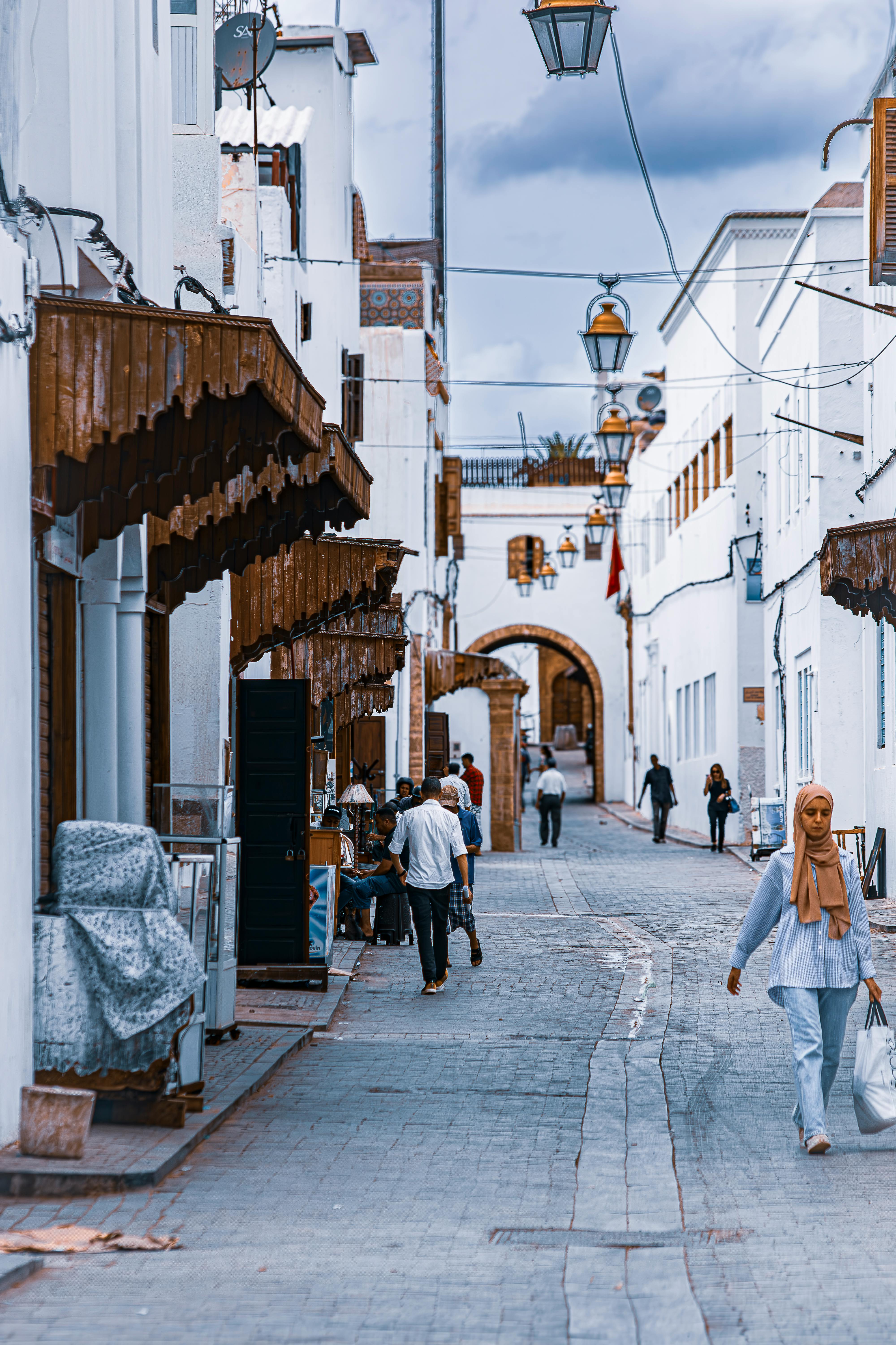 Authentic streets of the Mellah Jewish Quarter, Marrakech