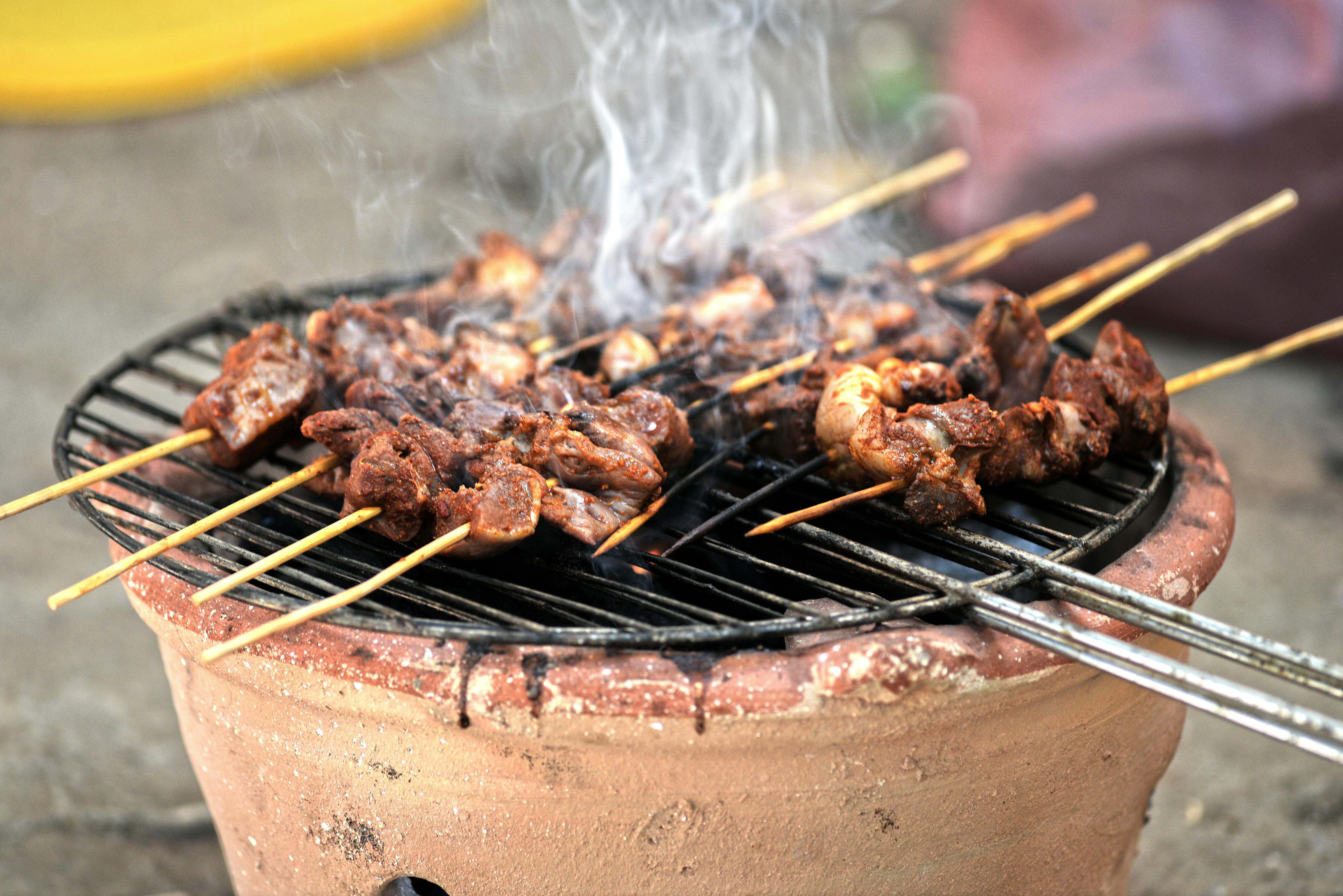 Street food market Morocco — spices and fresh produce